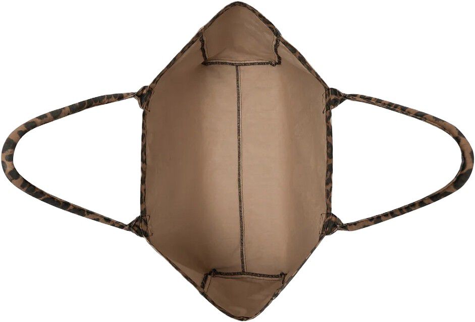 LEO CANVAS TOTE - BLACK AND BROWN LEOPARD