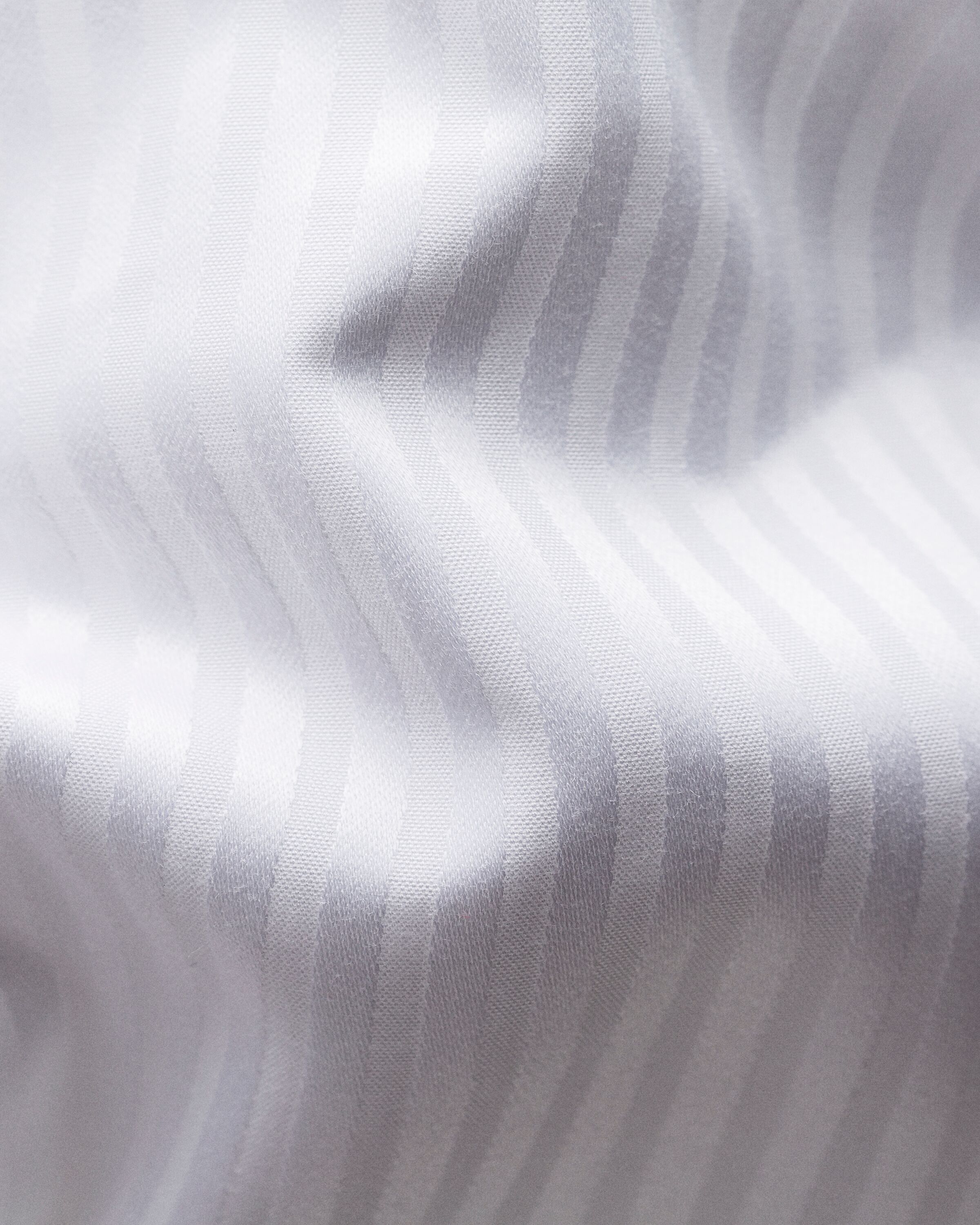 White Striped Satin Tuxedo Shirt - Contemporary Fit