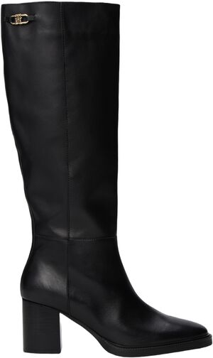 STACKED HEEL LEATHER LONG BOOT