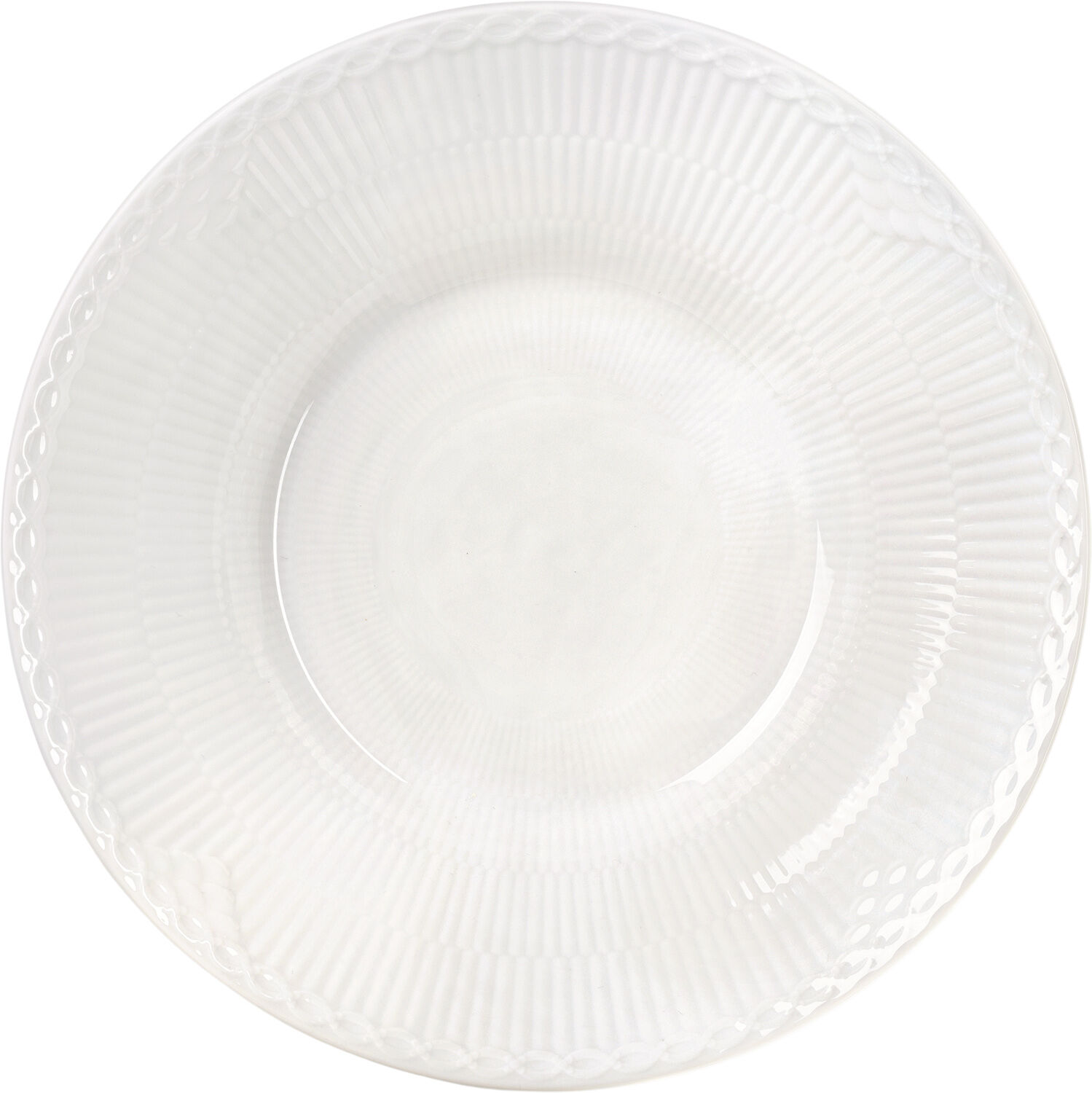 HVID RIFLET HALVBLONDE DYB TALLERKEN, 24 CM