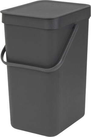 Affaldsspand m/låg sort.kon. 12 ltr
