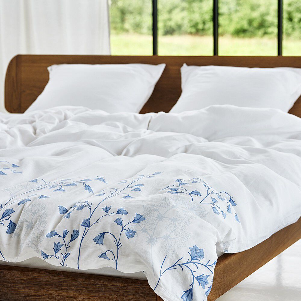 &Oslash;kologisk sengelinned Klokkeblomst hvid - GOTS