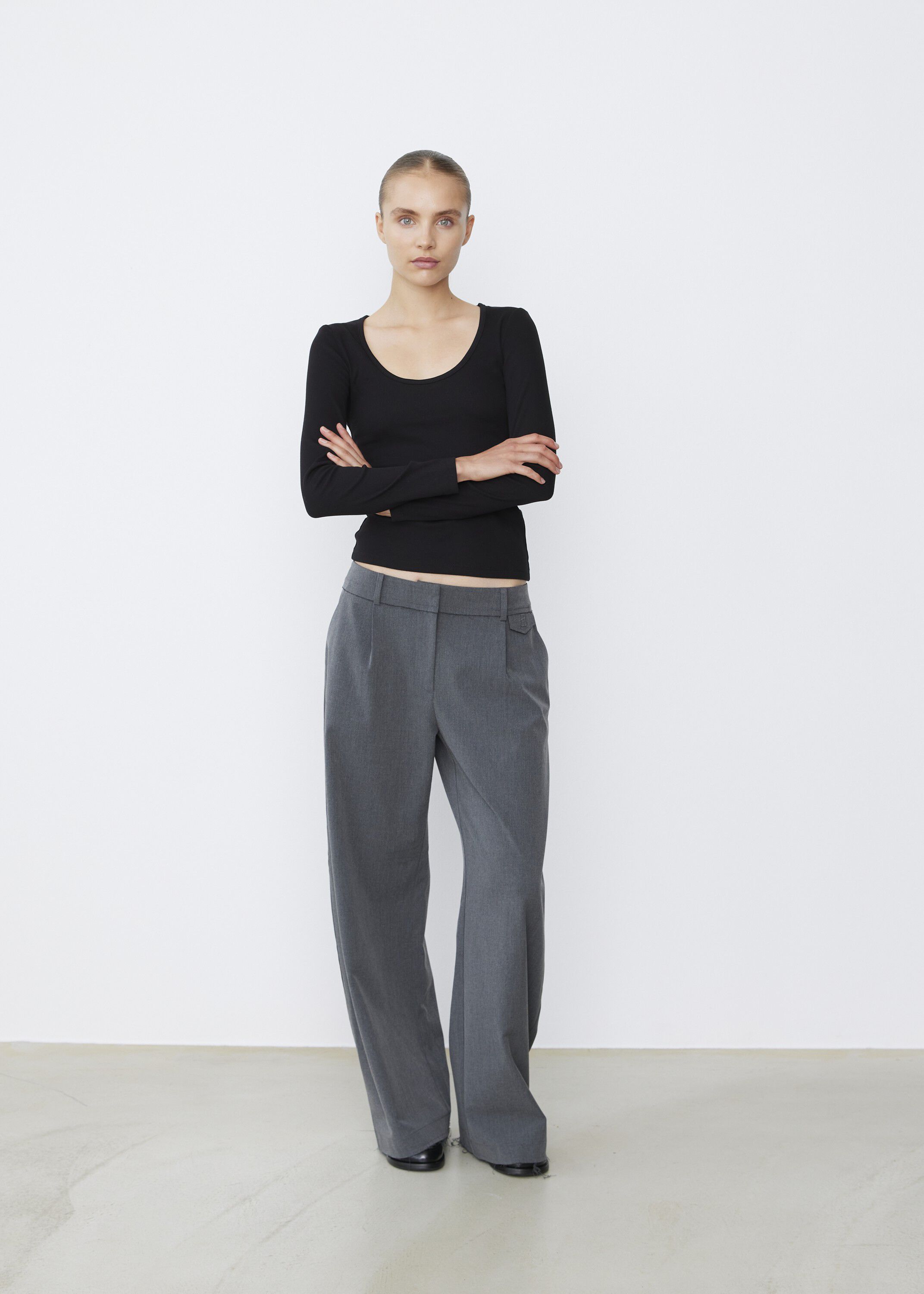 Raw Hem Suit Pants