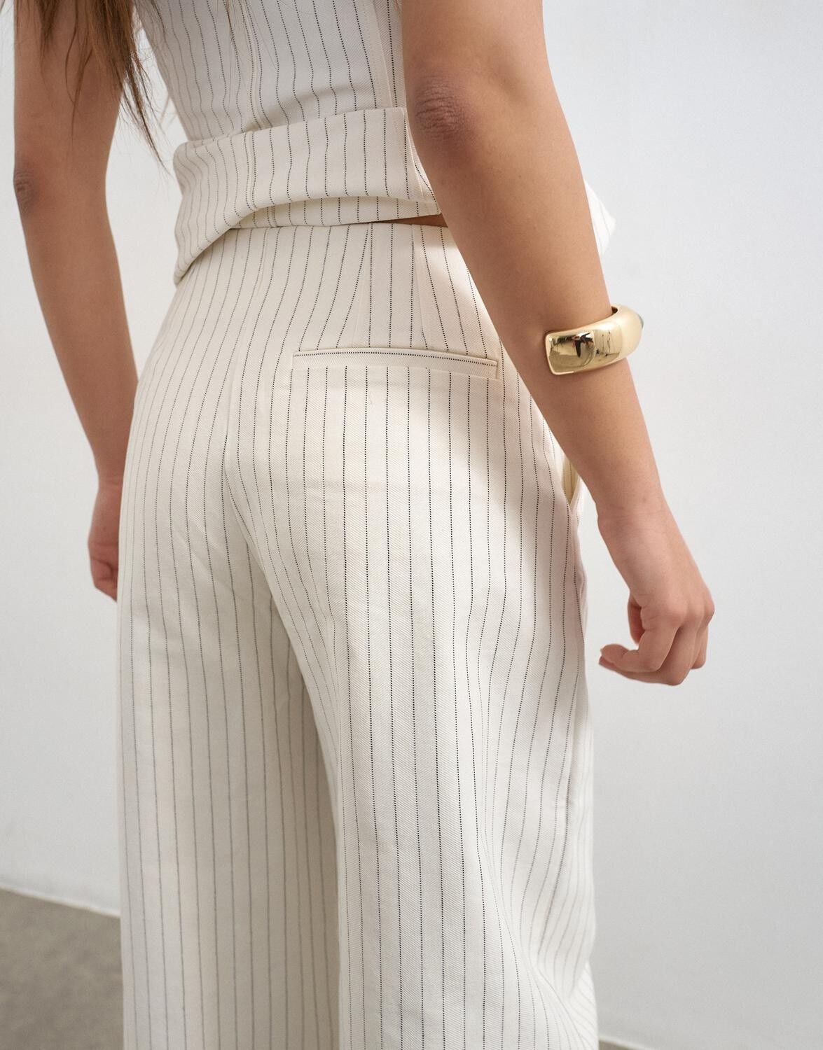 TSPARA STRIPED BARREL TROUSER WVN