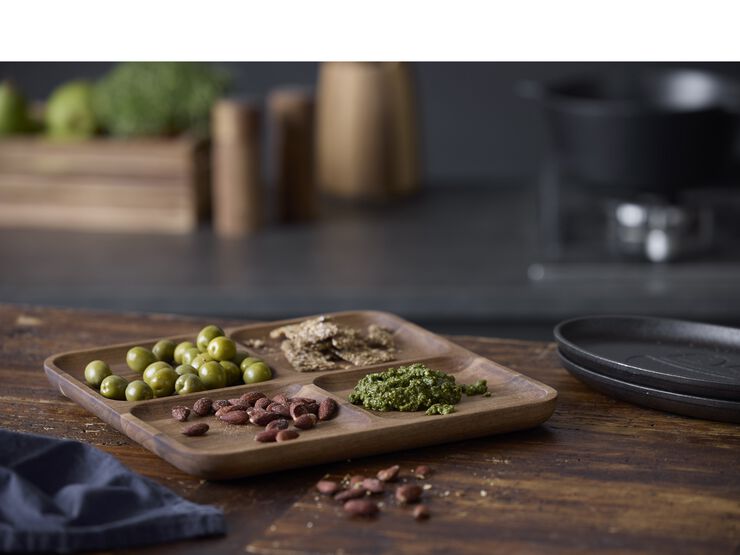 Serveringsfad 30,5 x 30,5 x 2,5 cm Akacietræ