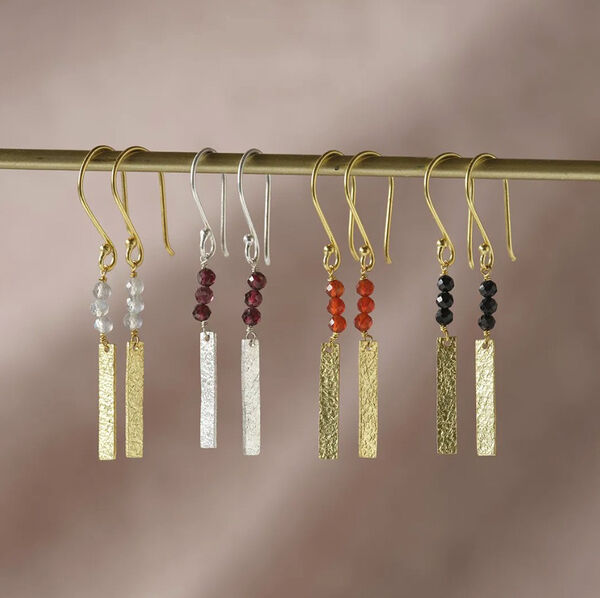 Bar Black Onyx Earrings GP