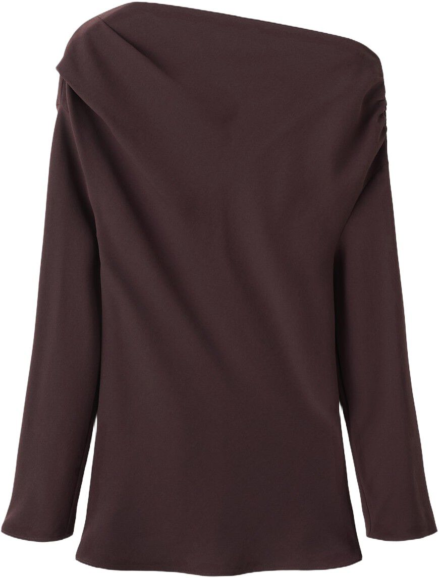 Blouse with asymmetrical neckline