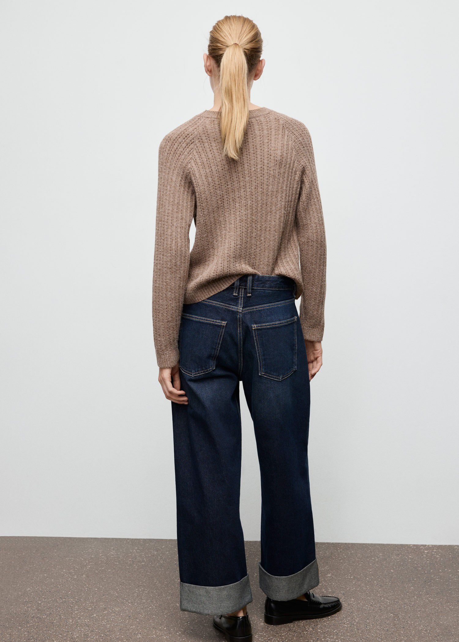 Openwork knit sweater