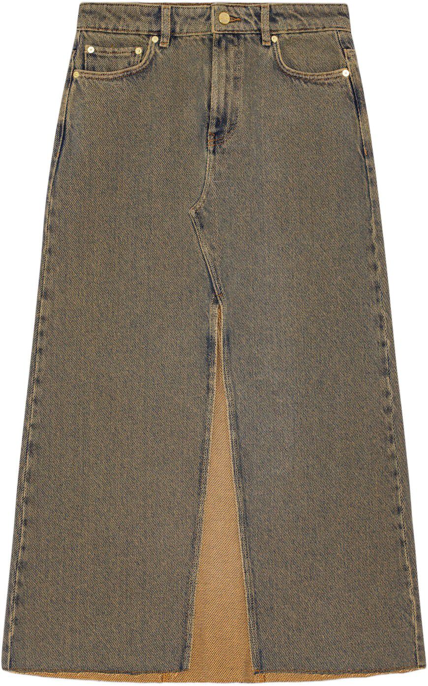 Overdyed Heavy Denim Maxi Skirt