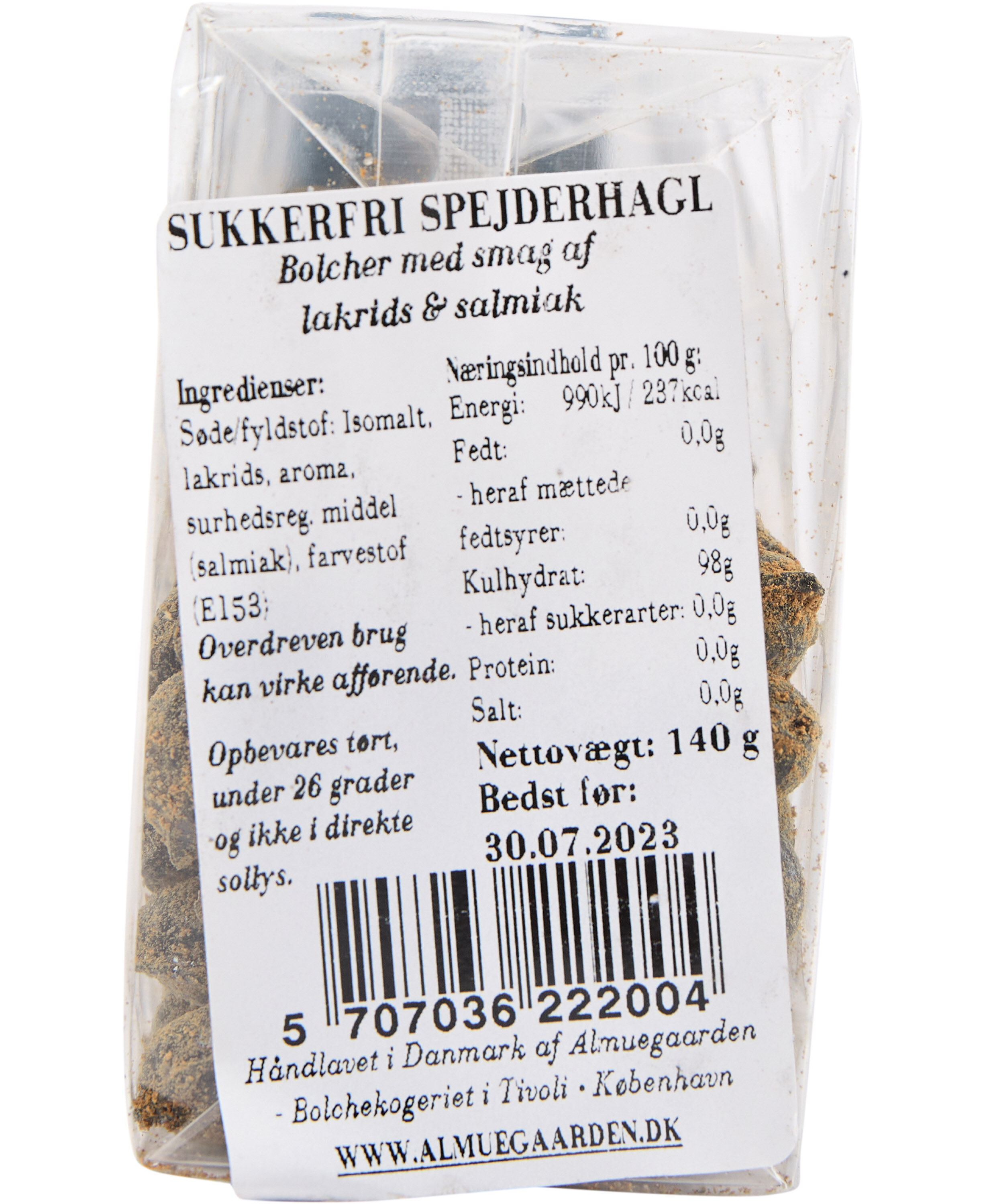 Sukkerfri Spejderhagl bolcher med smag af lakrids og salmiak