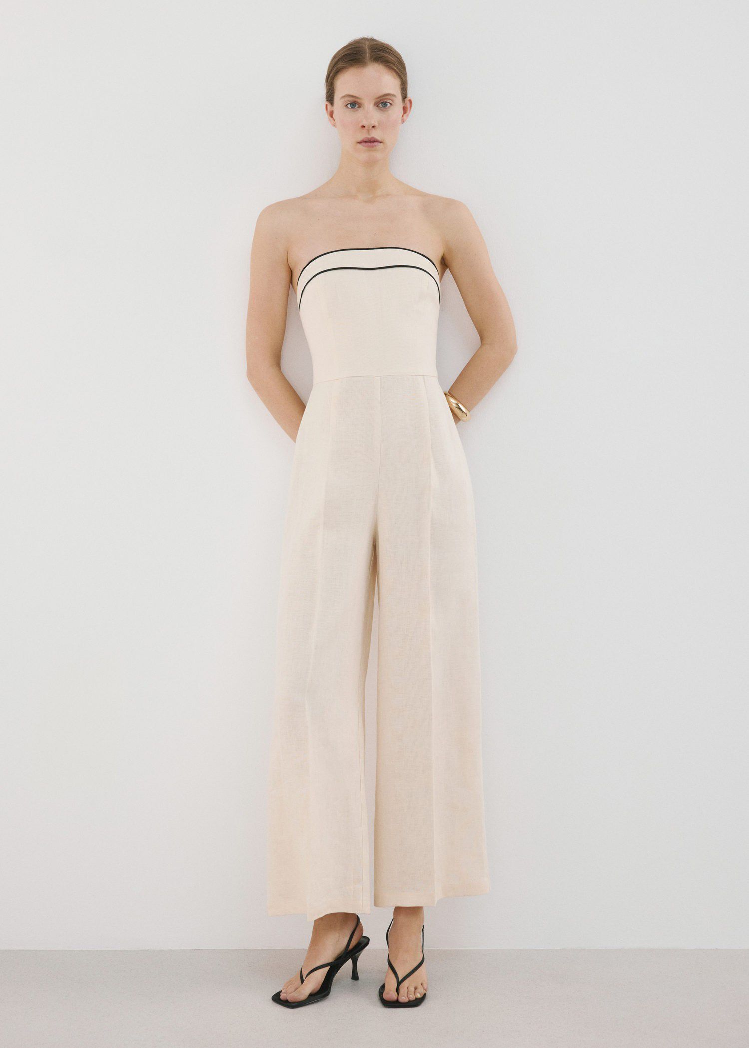 Linen bandeau jumpsuit
