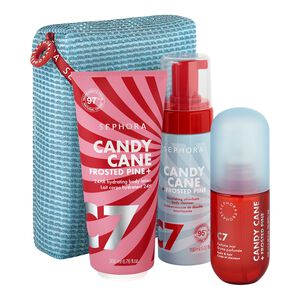 Candy Cane + Frosted Pine Bath Set - S&aelig;t med kropspleje