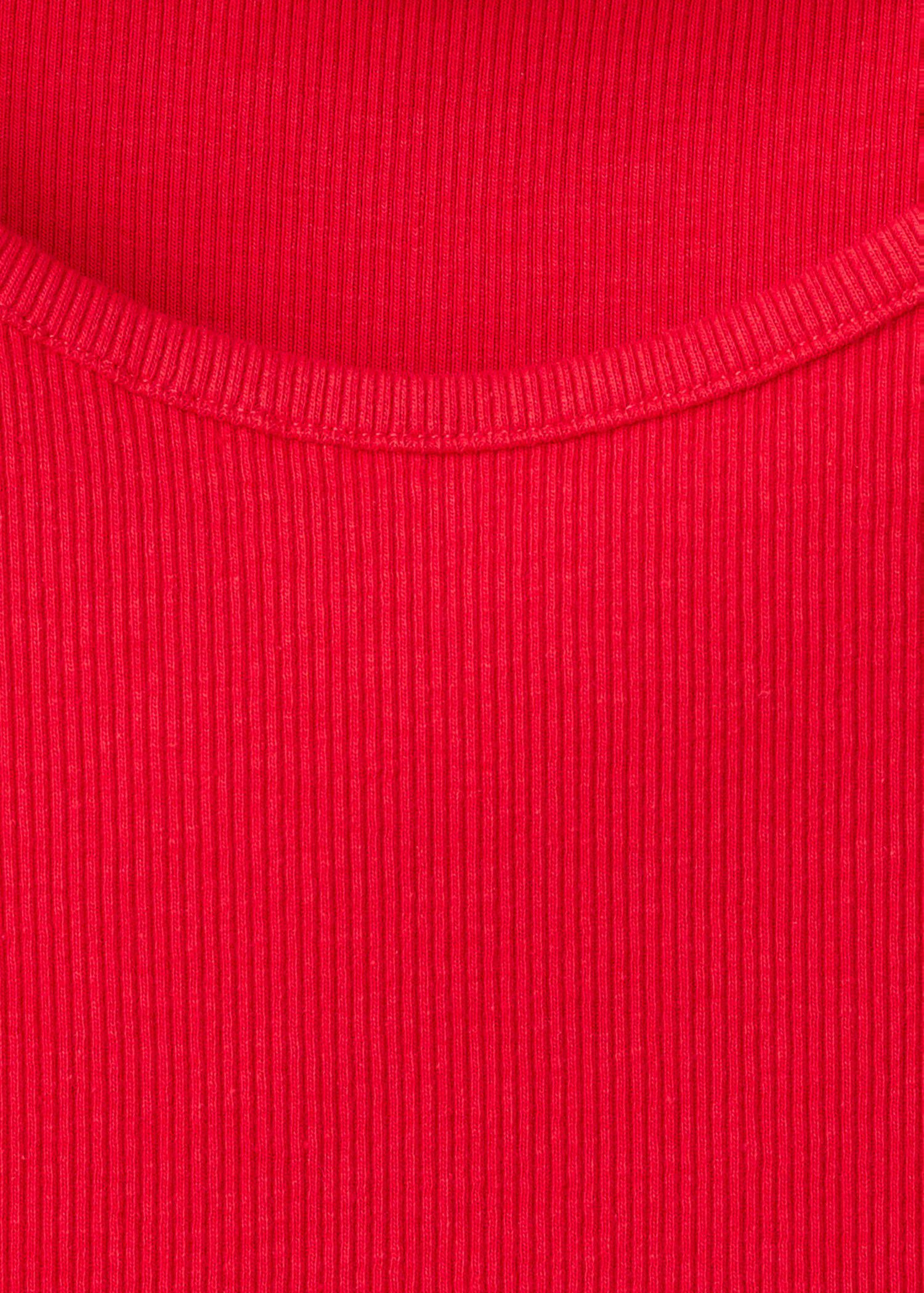 Ribbed cotton-blend top