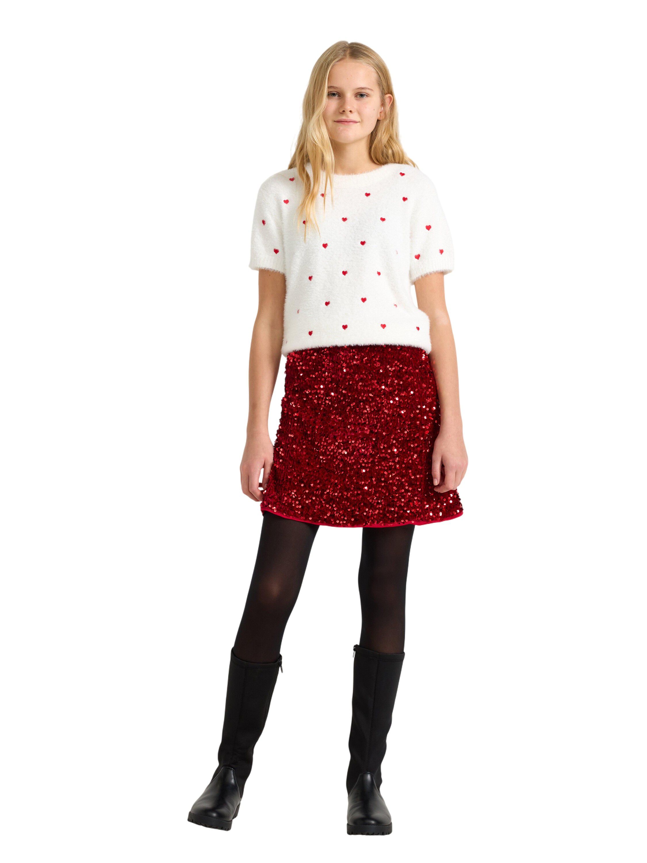 Skirt in soft velvet with allover s