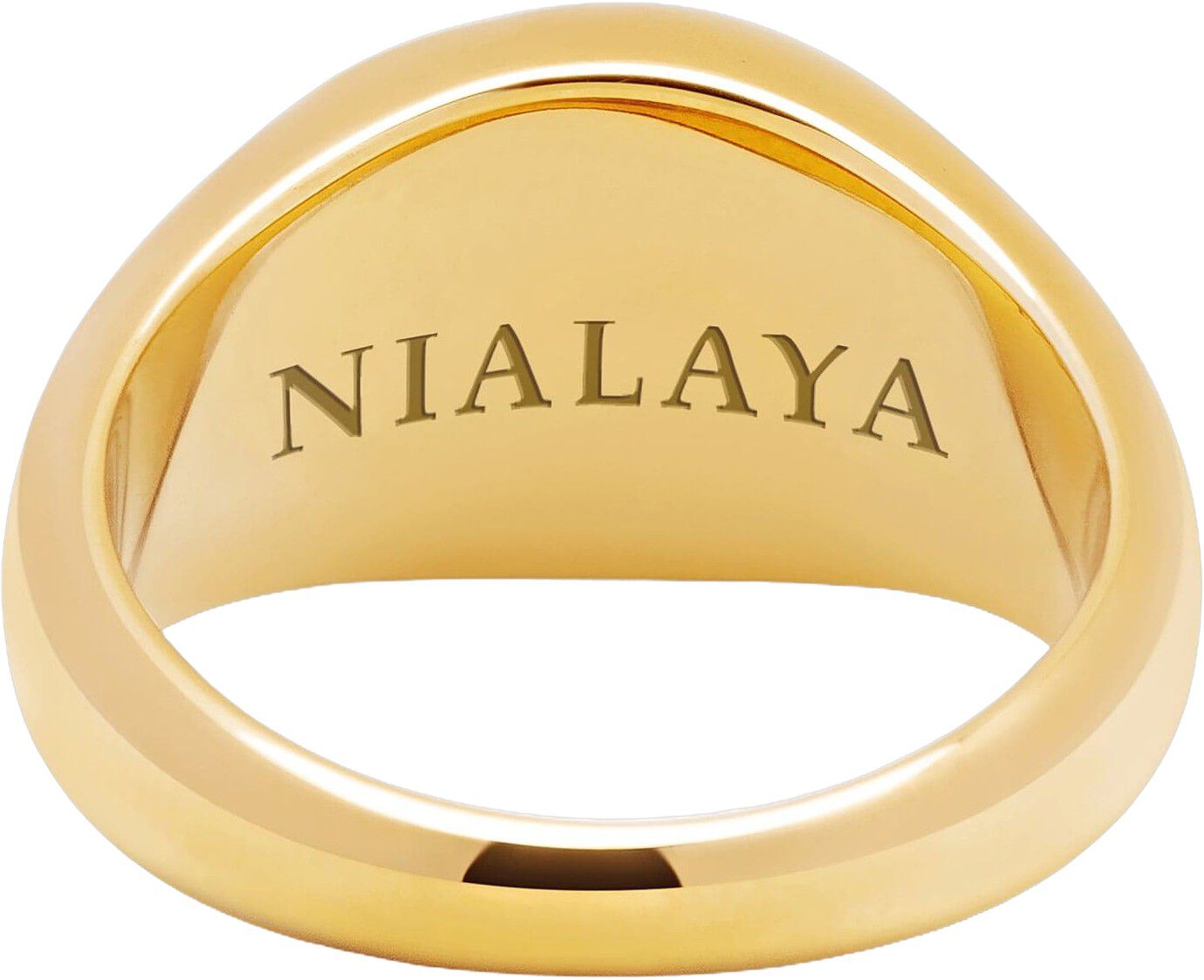 Gold Oval Signet Ring with Brown Tiger Eye