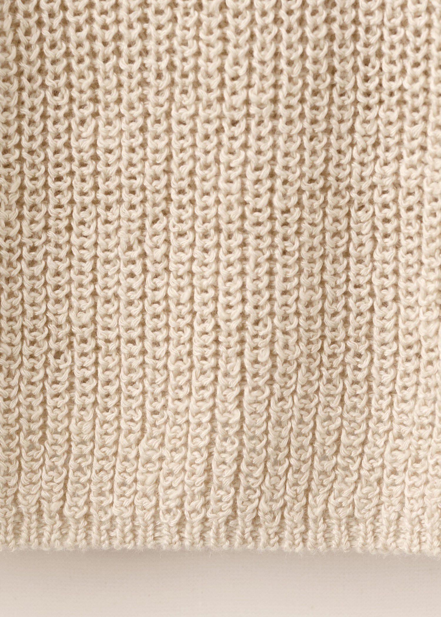 V-neck openwork knitted sweater