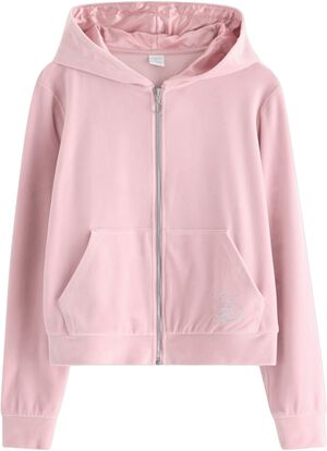 Velour hoodie with kangaroo pockets
