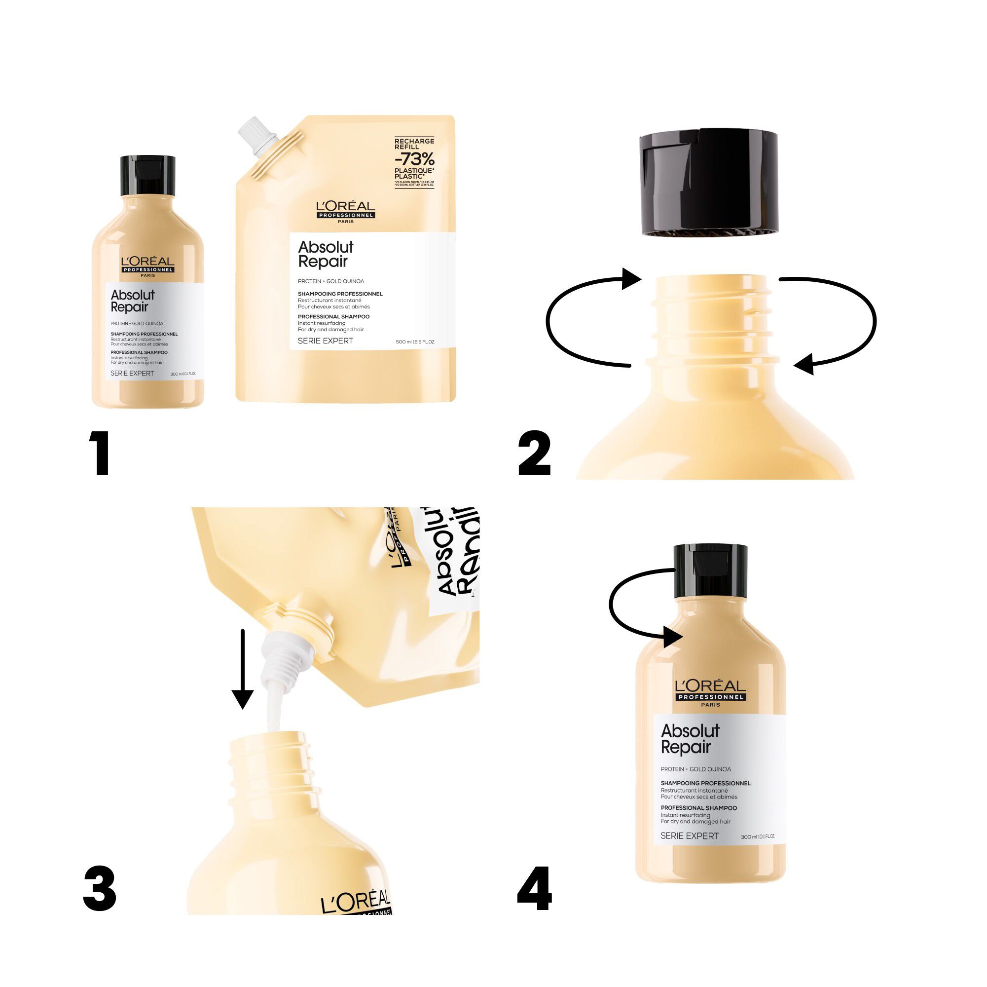 L'Or&eacute;al Professionnel Absolut Repair Gold Shampoo Refill 500ml
