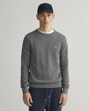 COTTON PIQUE C-NECK