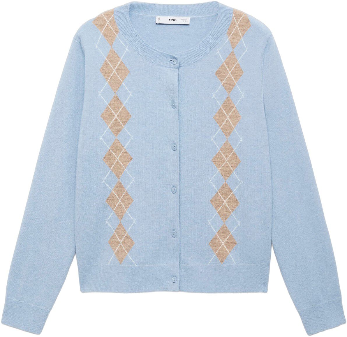 Knitted cardigan with diamonds