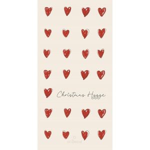 Serviet 10x20 cm hjerter og Christmas Hygge