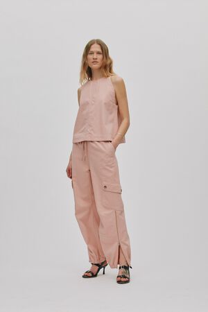 Texture canvas pants with zip - Jus