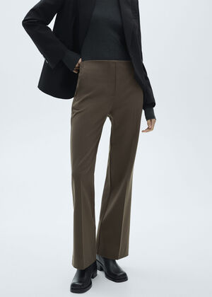 Mid-rise flare trousers