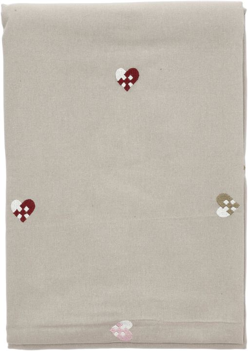 Juledug 140x220 Christmas Hearts Embroidery Rose