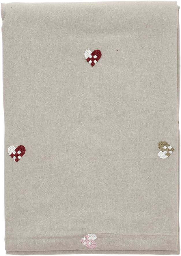 Juledug 140x220 Christmas Hearts Embroidery Rose