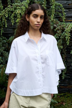 Poplin curved hem shirt - Berte