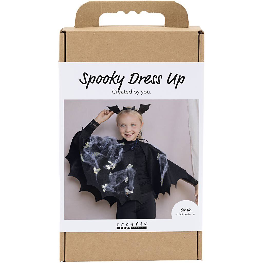 DIY Kit Spooky Udkl&aelig;dning, Flagermuskappe- og h&aring;rb&oslash;jle