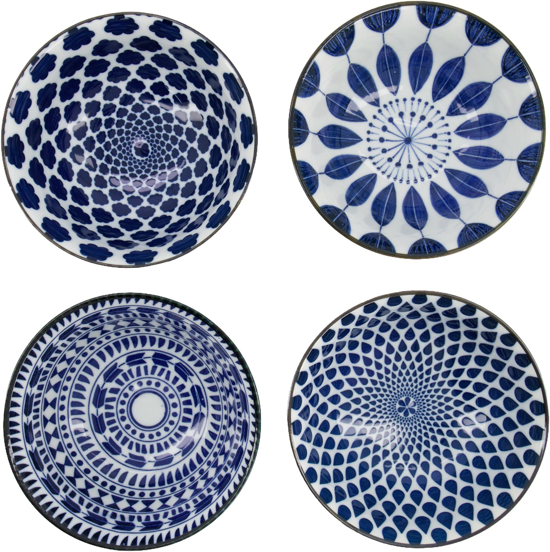 Mixed Bowls Tayo Bowl Giftset 4pcs 15x7cm 500ml Blue/White D