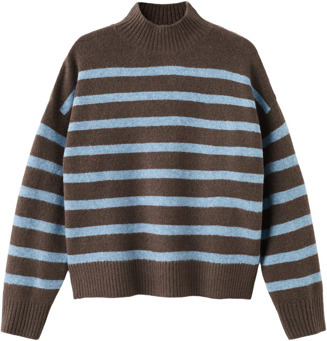 Oversized striped turtleneck sweate