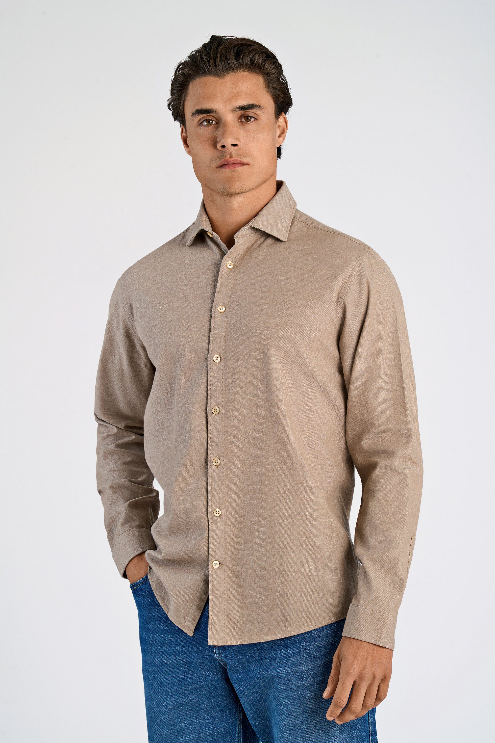 Soft indigo stretch shirt L/S