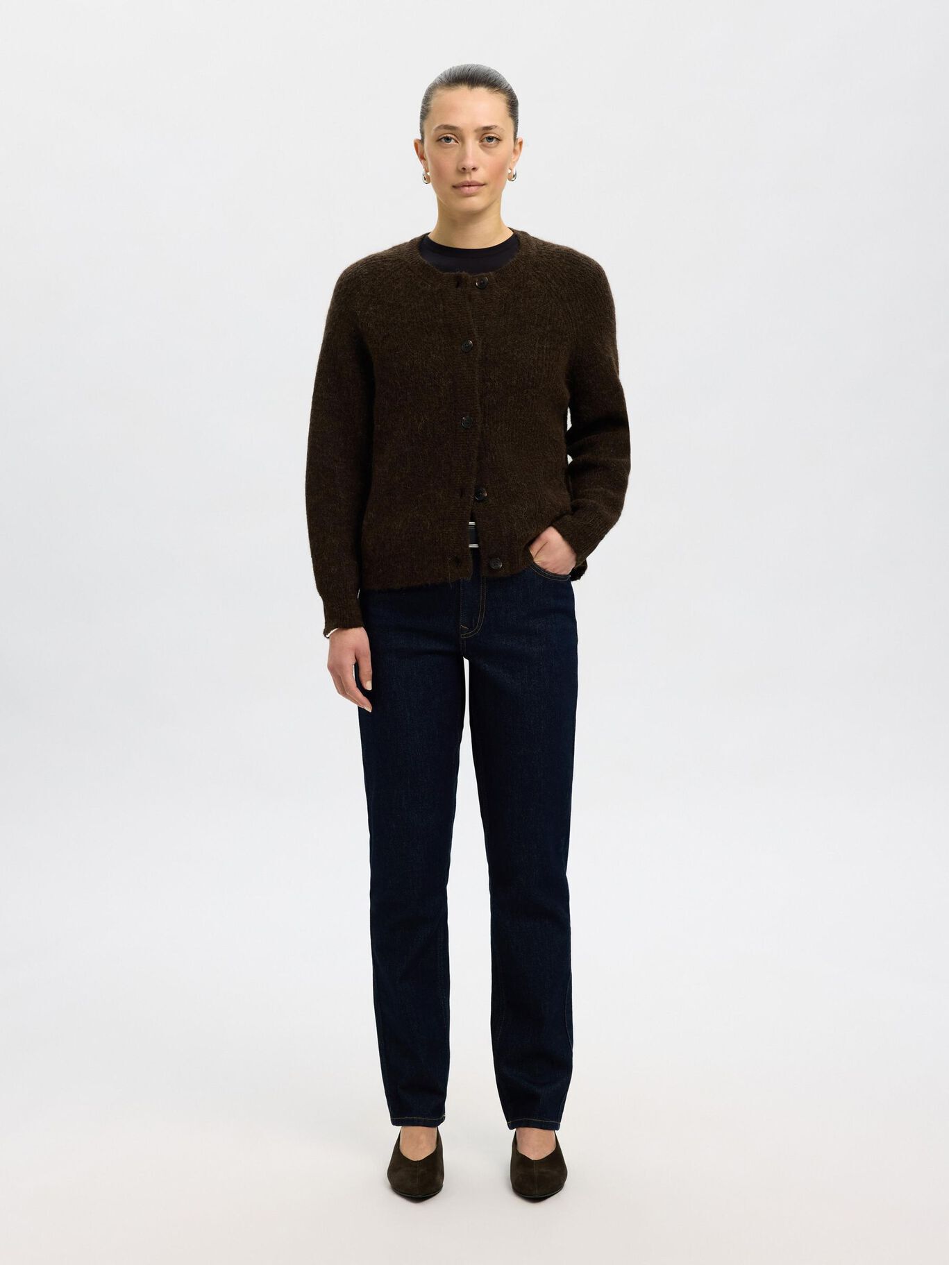 SLFRENA LS KNIT CARDIGAN CAMP