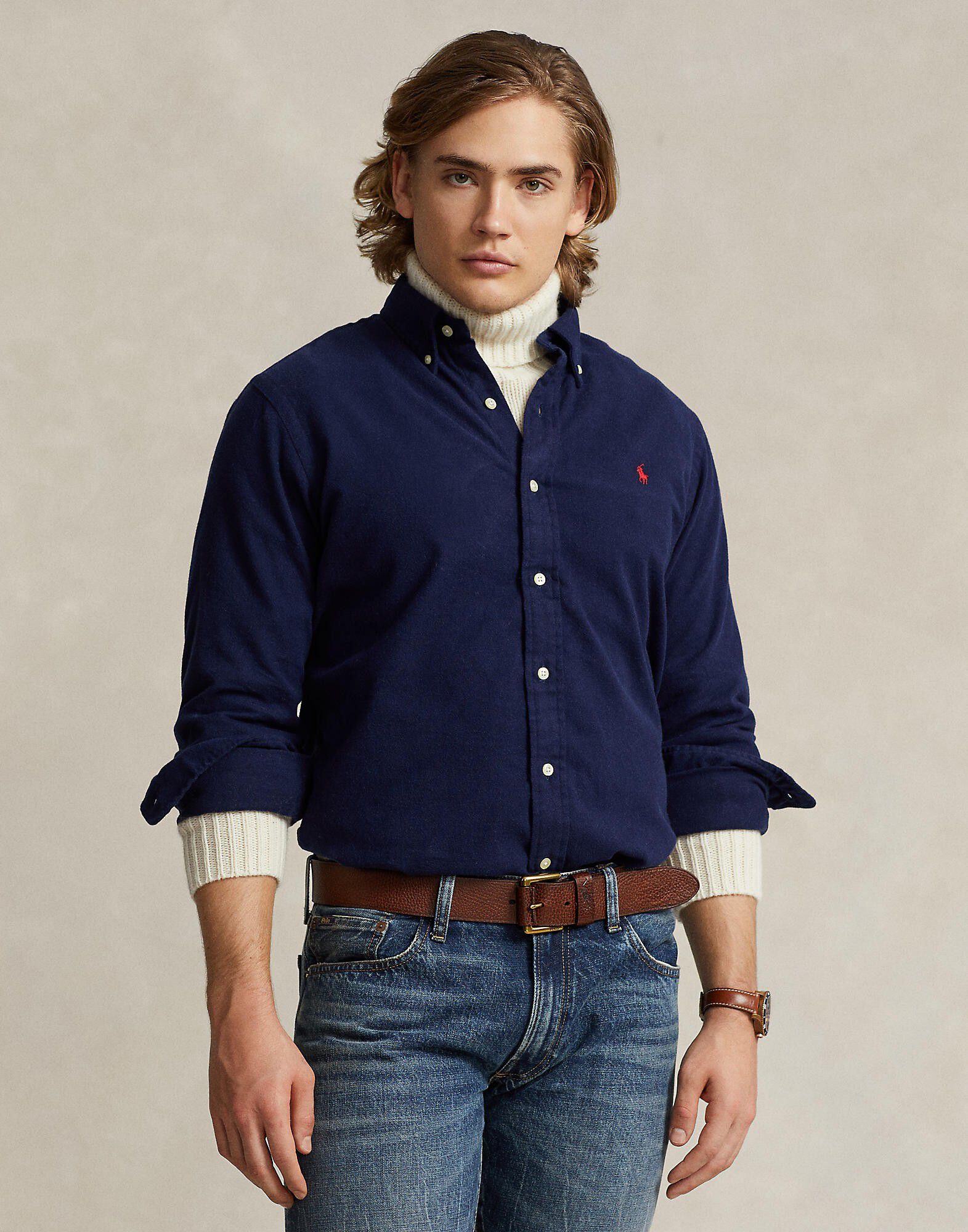 Custom Fit Brushed Flannel Shirt