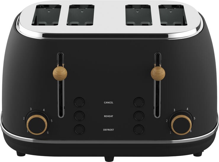 WITT PREMIUM 4-SLICE TOASTER WOOD BLACK