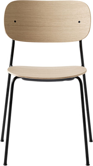 Co Chair Dining Chair, Black Steel Base, Natural Oak Seat/Back