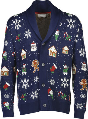 Xmas shawl collar cardigan