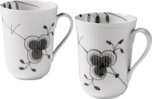 Black Fluted Mega Cups 36cl 2PK