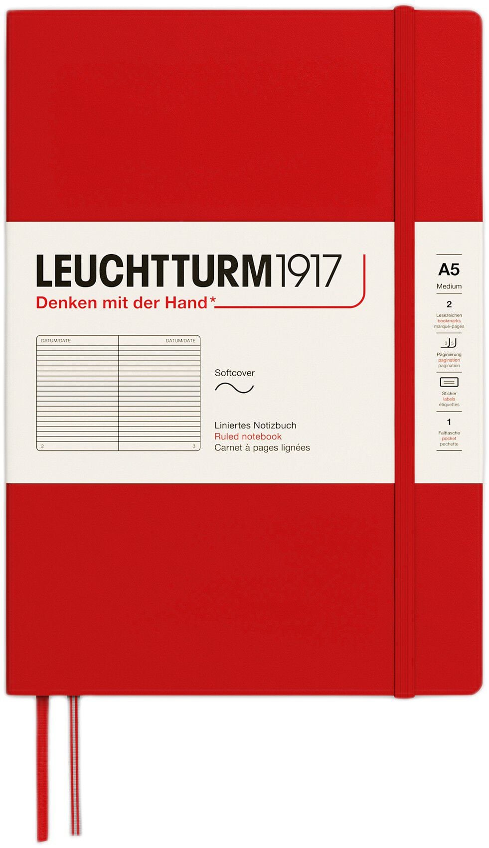 LT1917 Notesbog SC linjeret A5 /Medium Cherry 373995
