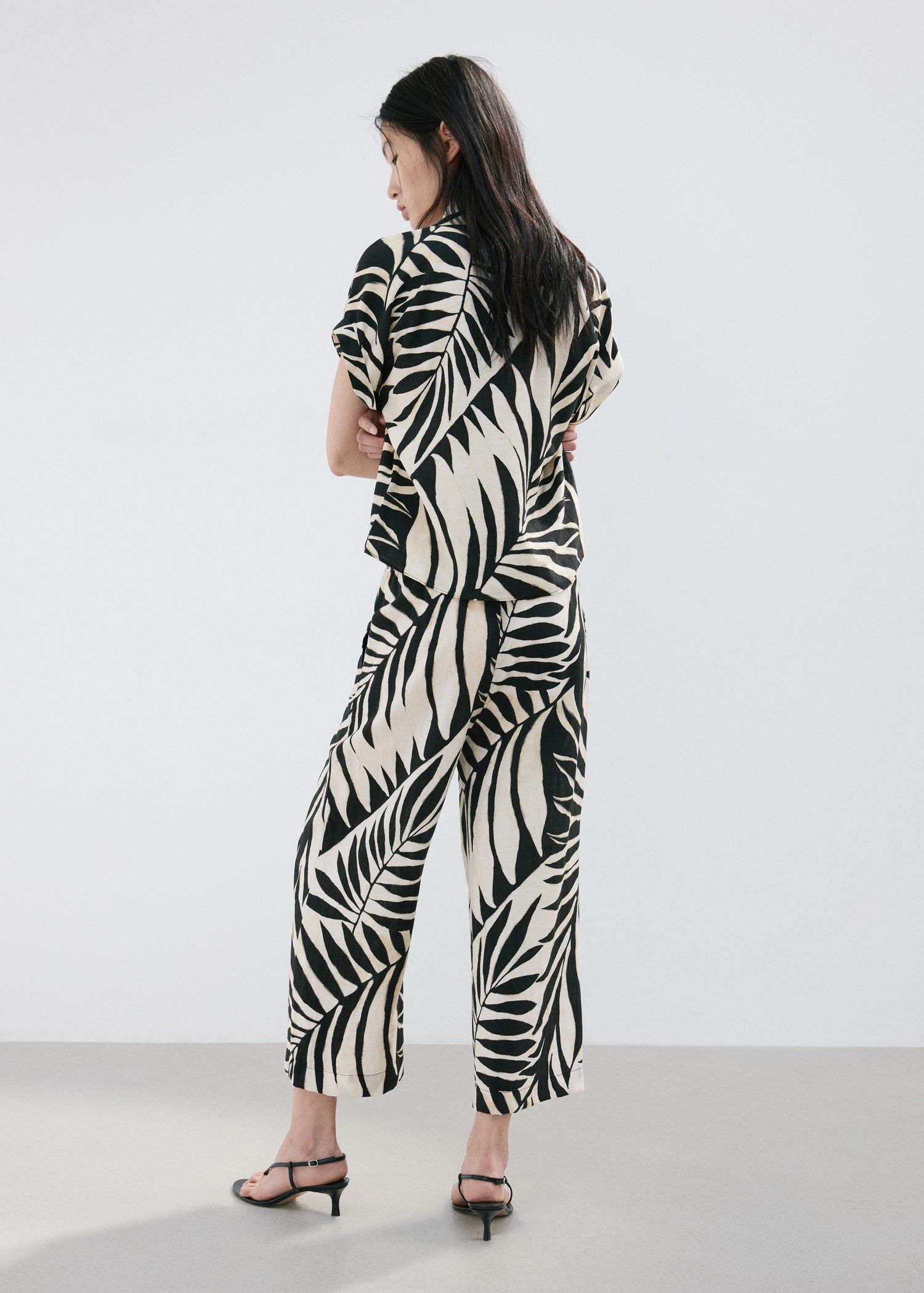 Tropical print trousers