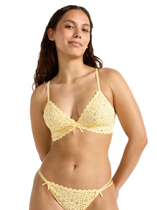 Bralette med broderie anglaise