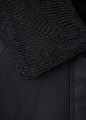 Cotton parka with corduroy collar