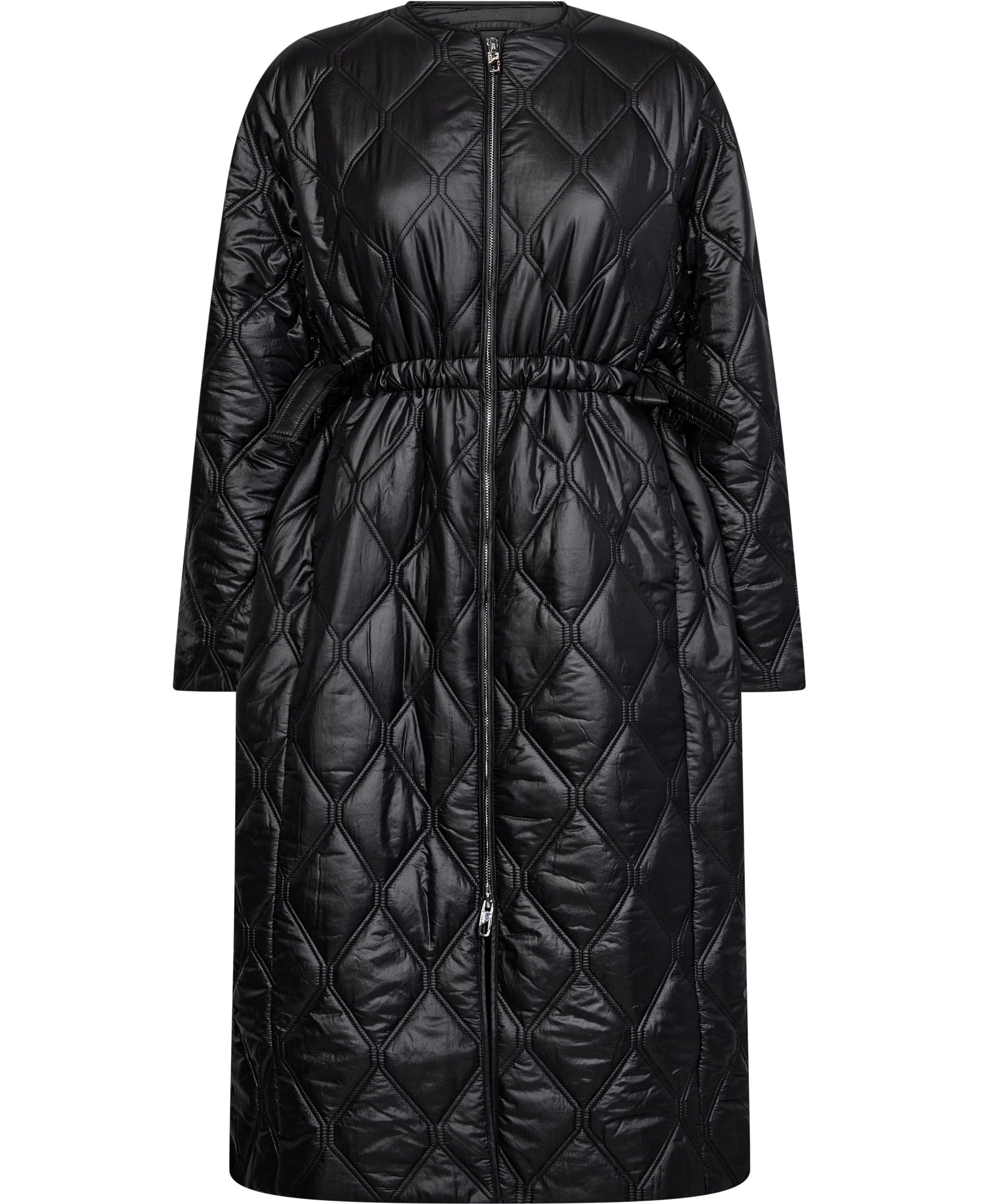 Shiny Quilt Long Puffer Jacket