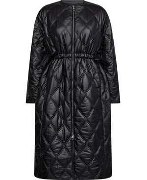Shiny Quilt Long Puffer Jacket