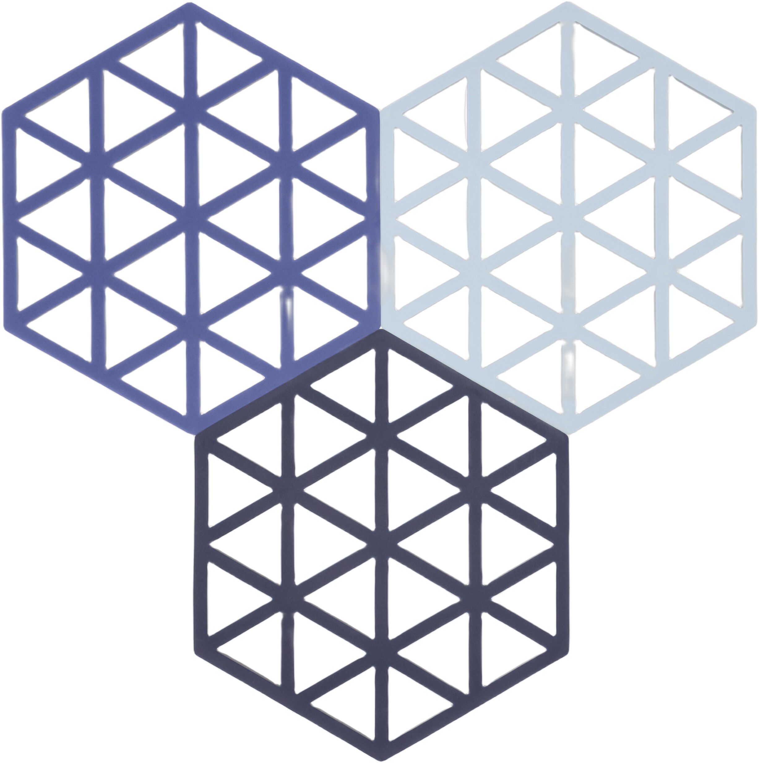 Bordsk&aring;ner Triangles 3 stk. Midnight/Indigo/Blue