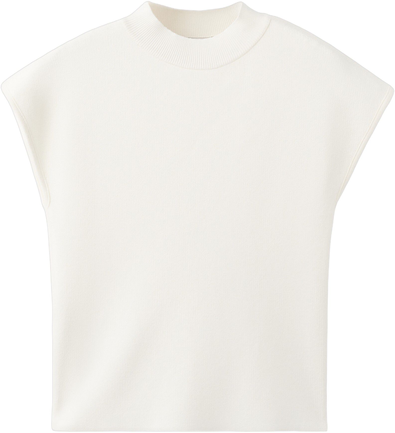 Short-sleeve funnel neck jumper