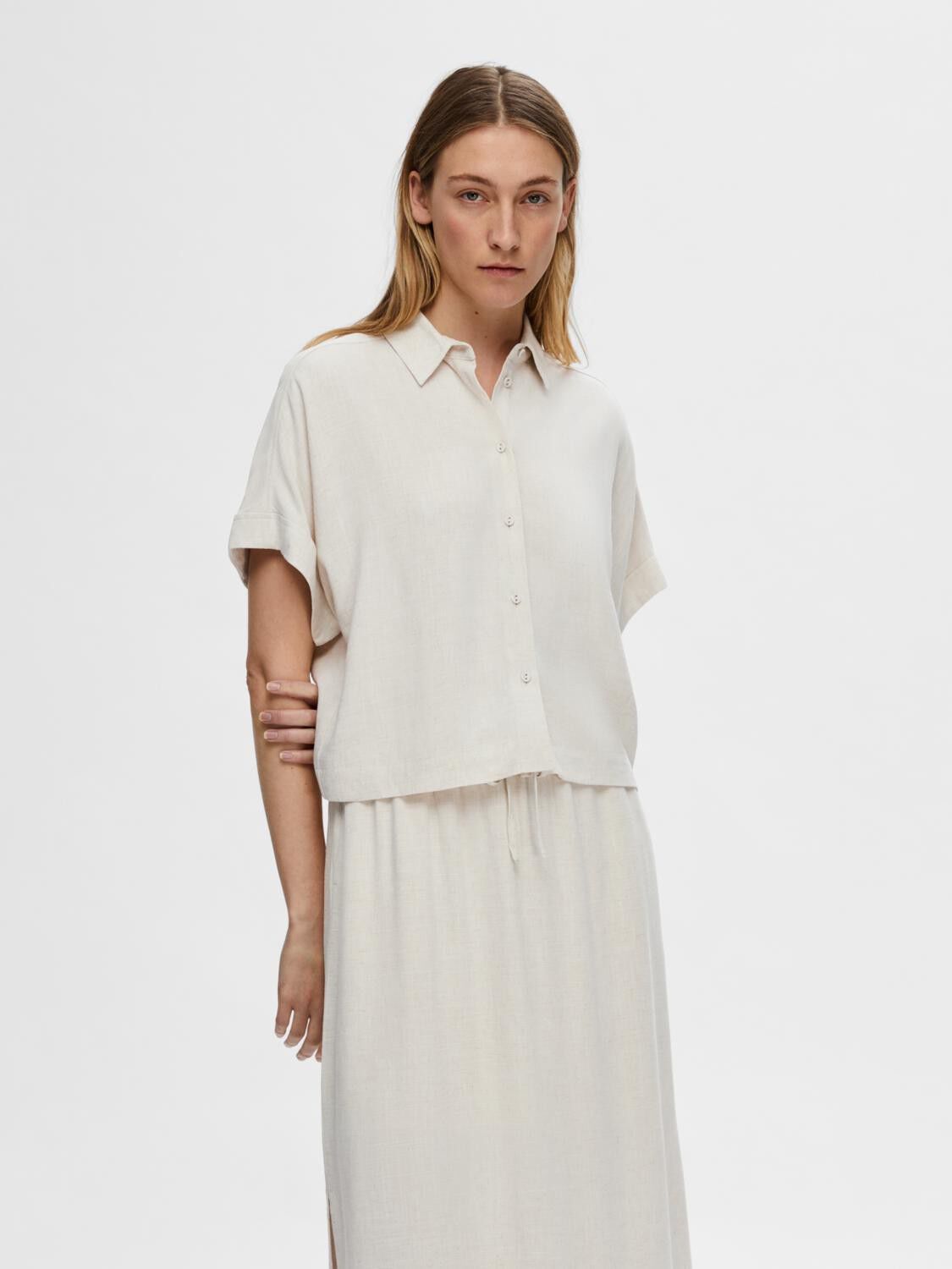 SLFVIVA SS CROPPED SHIRT NOOS