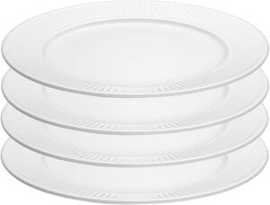 Tallerken flad Plissé 28 cm 4 stk. Hvid